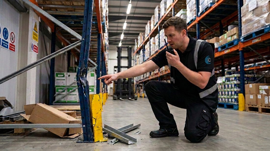 Dedicated maintenance technician spotting a safety concern.